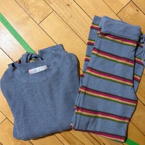 Free People Blue and Multicolor Striped Pants